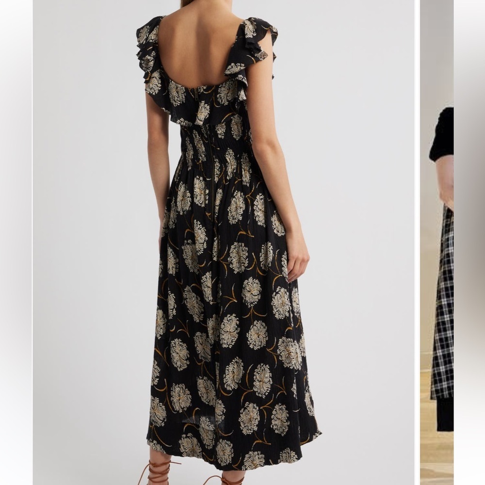 New The Great. The Havana Floral Print Black Maxi Dress Size 2 - Picture 4 of 8